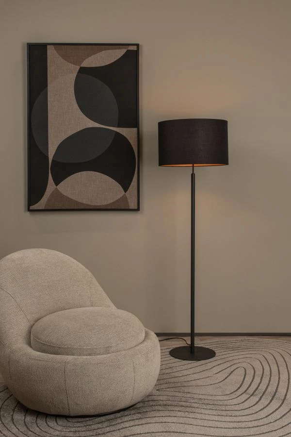 Lucide MAYA - Floor lamp - Ø 45 cm - 1xE27 - Black - ambiance 1